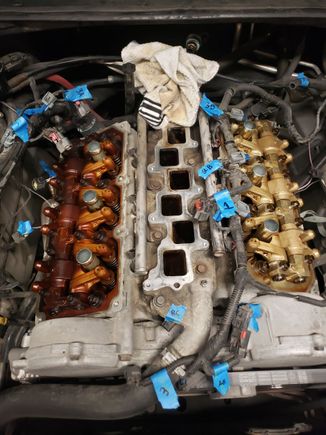 Upon opening her up, the left side is burnt up and almost completely dry