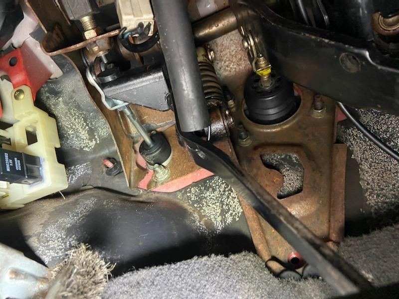 Broken clutch pedal support bracket