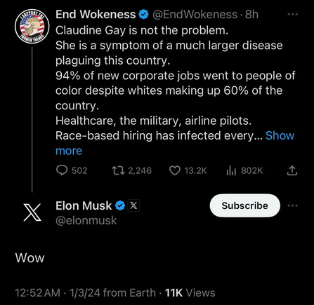 Elon is your dumb family member who believes anything that people post on Twitter that confirms his Nazi beliefs. 