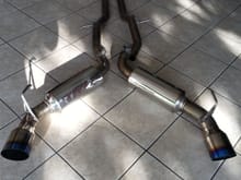 Injen Track edition Stainless steel dual exhaust with magnaflow Xpipe, with burnt titanium tip