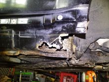 Driver side... Frame rail is untouched, thank god.