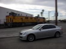 My G racing a train!