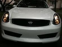 Black 350GT grill w/ Pearl White Infiniti Logo, Smoked Headlights, LEDs/Yellow Parking Lamps, EXTREMELY Rare Front Bumper Kit Custom Made