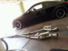 Putting the new exhaust on