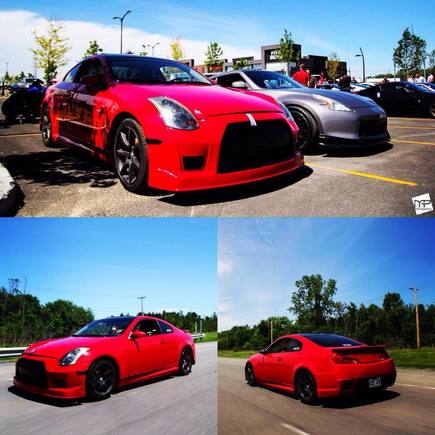 infiniti g35 , red , gtr body kit                        #g35#redcar#monbb#bodykit#gtrstyle#34#infiniti#car#passion#flash#sun#love2ride