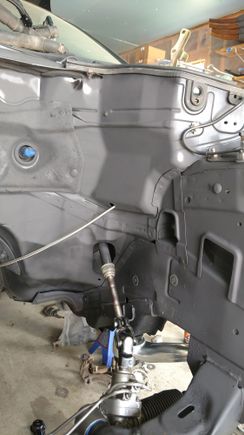 Hole drilled to run new clutch line