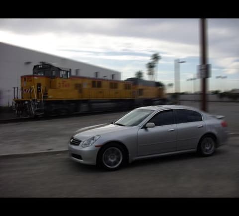 My G racing a train!