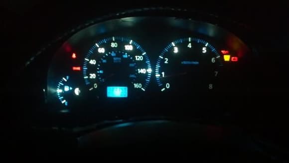 My donor gauge cluster(the one i f'd up on), just using to figure out how to i want the colors to go.
