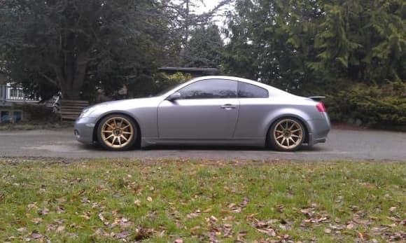 Diamond Graphite 6 speed Coupe w BC Racing BR series coilovers. On XXR 527 18x9.75  20 rear w 225/40  18x8.75  20 front w 225/40.