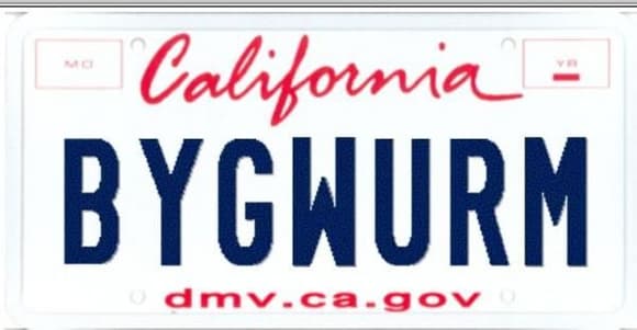 My new license plate
