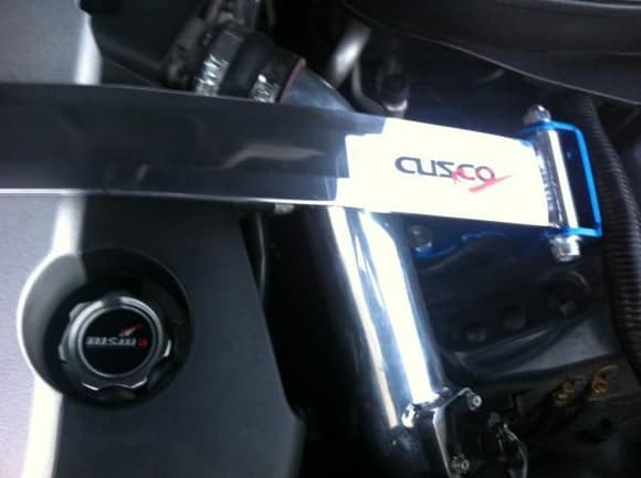 cusco strut bar, nismo oil cap, stillen stage 2 dual air intakes with k&amp;n filters
