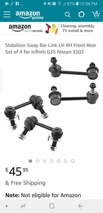 Anyone ever use these before?  I jave a 2006 G35 and after getting my wheels aligned recently, mechanic suggested my end links.  Not sure if these are the right item but since I've been having suspension issues I ran a search and came across these.  Any suggestions or recommendations?   Thanks