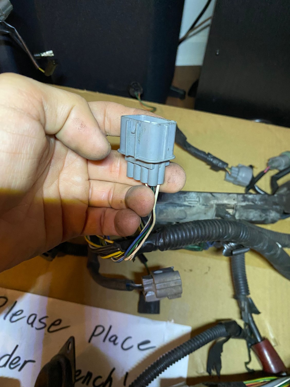 What my current distributor connector on harness in car looks like from another angle!