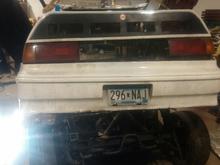 after torching the mounts ad multiple fires due to expanding foam we lifted the car over the subframe and rolled it out