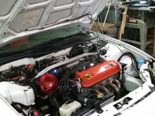 Finished and cleaned engine bay after valve cover paint.