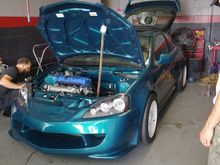 Making sure everything was right, tight, and alright. Before test driving.