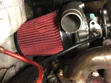 Pipe off and filter jammed in there