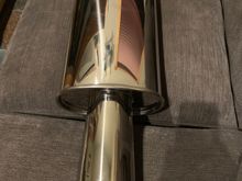 Got this vibrant mufffler! 4” tip I think. 