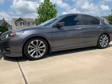 2015 Accord Sport 6sp with D2 lowering springs with stock struts