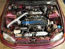 A shot of the engine bay after everything is fully reassembled.