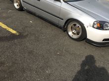 So I changed the front bumper and tail lights and put my rims from hatch cuz I was selling it 