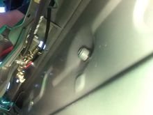 Underneath view of cable into release mechanism