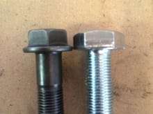 Factory bolts vs. the "special" bolts.