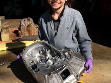 Clutch housing after wire brushing