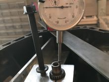 Set up the dial indicator
Main shaft holder and base.