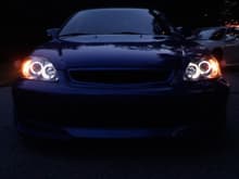 angel eyes with parking lights on