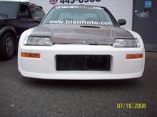 88-91 CRX front end fitted to the sedan.. Not easy.