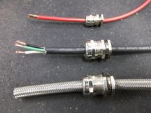 Different size wire glands.