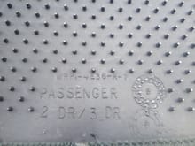 Real Back Passenger's side Label