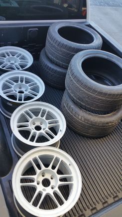 After that, sent the wheels out for powdercoat, and tires to a friend to get freshened up and cleaned. They had so much overspray on em.