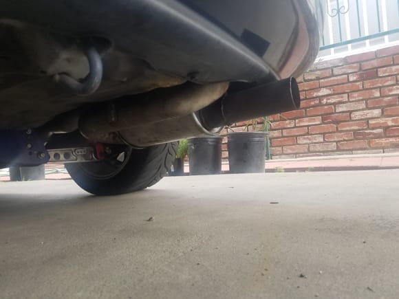 New exhaust to replace the blox muffler. No name twin loop.