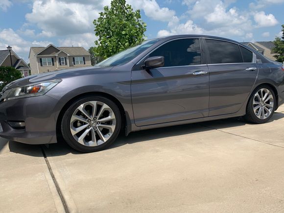 2015 Accord Sport 6sp with D2 lowering springs with stock struts