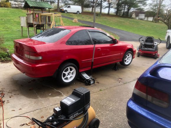 Switched over the progress coilovers and buddyclub wheels