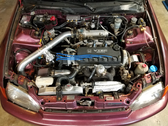 A shot of the engine bay after everything is fully reassembled.
