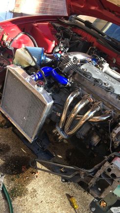 this is what i did in the car already, radiator, intake, intake hoses, full stainless steel exhaust 3' with single exit 4'5