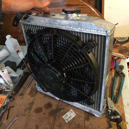 Fan mounted with zip tie kit.