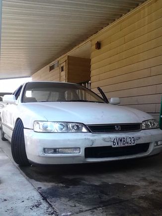 1997 Accord LX
w/ Catback Exhaust & ebay coil-overs lol (getting legit ones)
My first project car. 
Dropping a JDM f23a in her :)

Future Mods: JDM Black Housing Headlights and corners
                      Megan Racing Headers
                      AEM Cold-Air Intake
                      Yellow fog lights
& some Mugen Lips