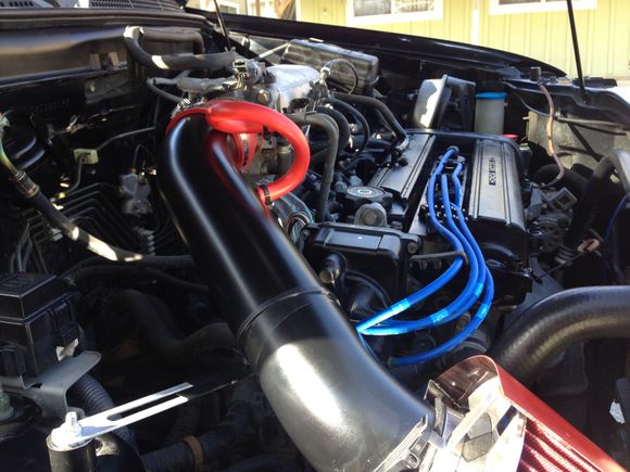 another view here, simple integra ls intake, coated with painted ebay stainless heat shield.