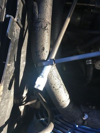Zip Tied off until I move forward with the swap. I need to plug the fitting so it doesn't get any crud inside