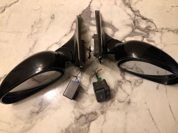 JDM SiR II Power Folding Side Mirrors with Control Module 