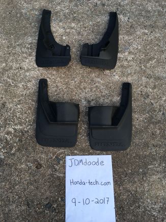 Either 1986 Civic or Accord Sedan mudflaps. I lost the picture that referenced which car these came from. Still searching my old phone/photos for any clue. 
Make offer!