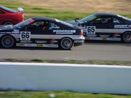 #66 Kiwi &amp; #65 Sandor Bota Qualifying on the front row. First time out as a team at a NASA Buttonwillow event 2004
