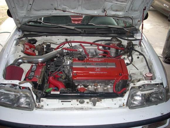 honda crx  front view engine