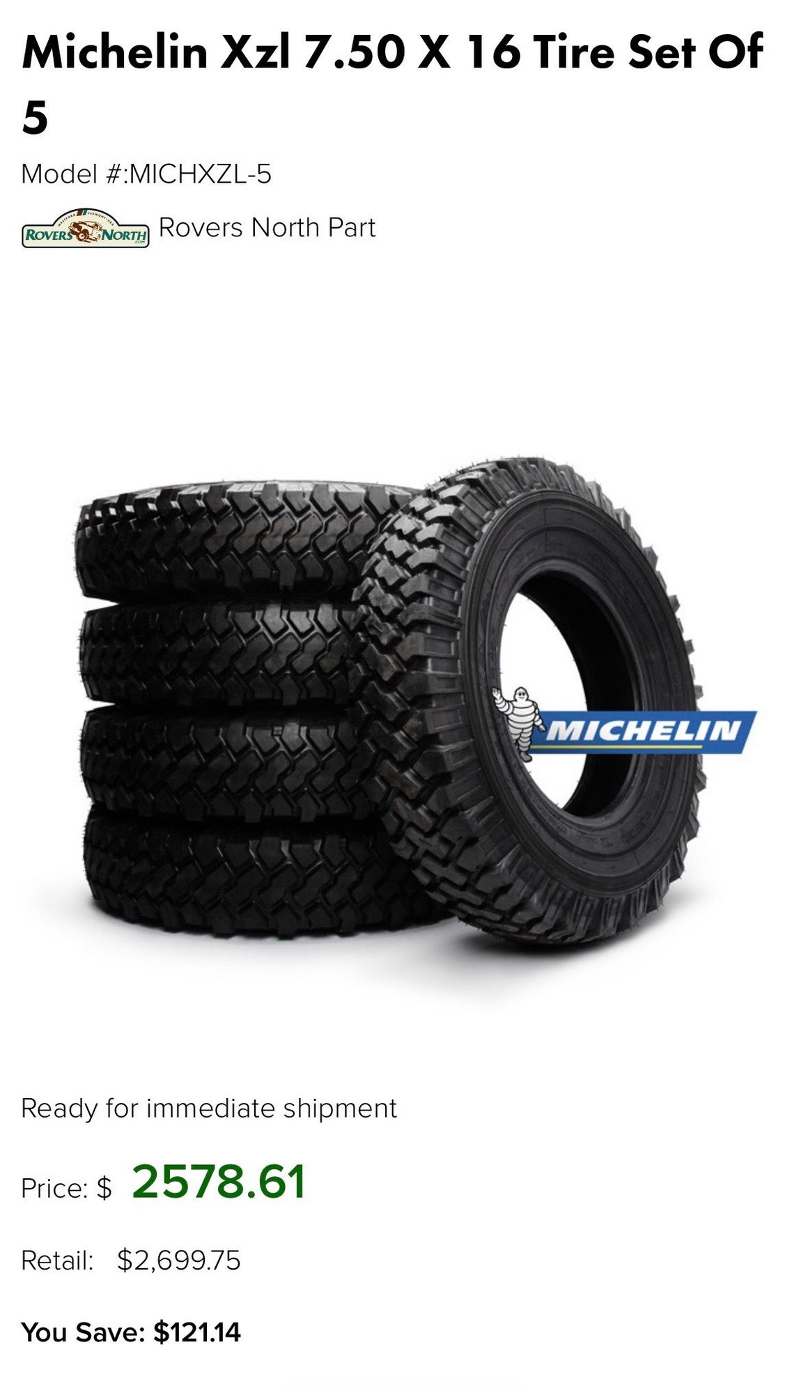Wheels and Tires/Axles - 16” Wolf wheels and Michelin 7.50x16 tires set of 4 or 5 - New - 1983 to 1997 Land Rover All Models - Pensacola, FL 32507, United States