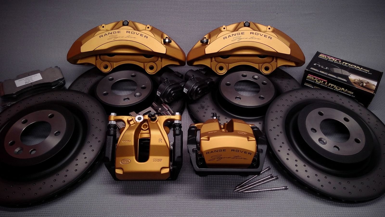 Brakes - "Harvest Gold" Bespoke Brembo Supercharged Brake Caliper/Rotor Setup - L405,L462,L494 - Used - 2013 to 2021 Land Rover Range Rover - 2014 to 2021 Land Rover Range Rover Sport - 2018 to 2021 Land Rover Discovery - Brecksville, OH 44141, United States