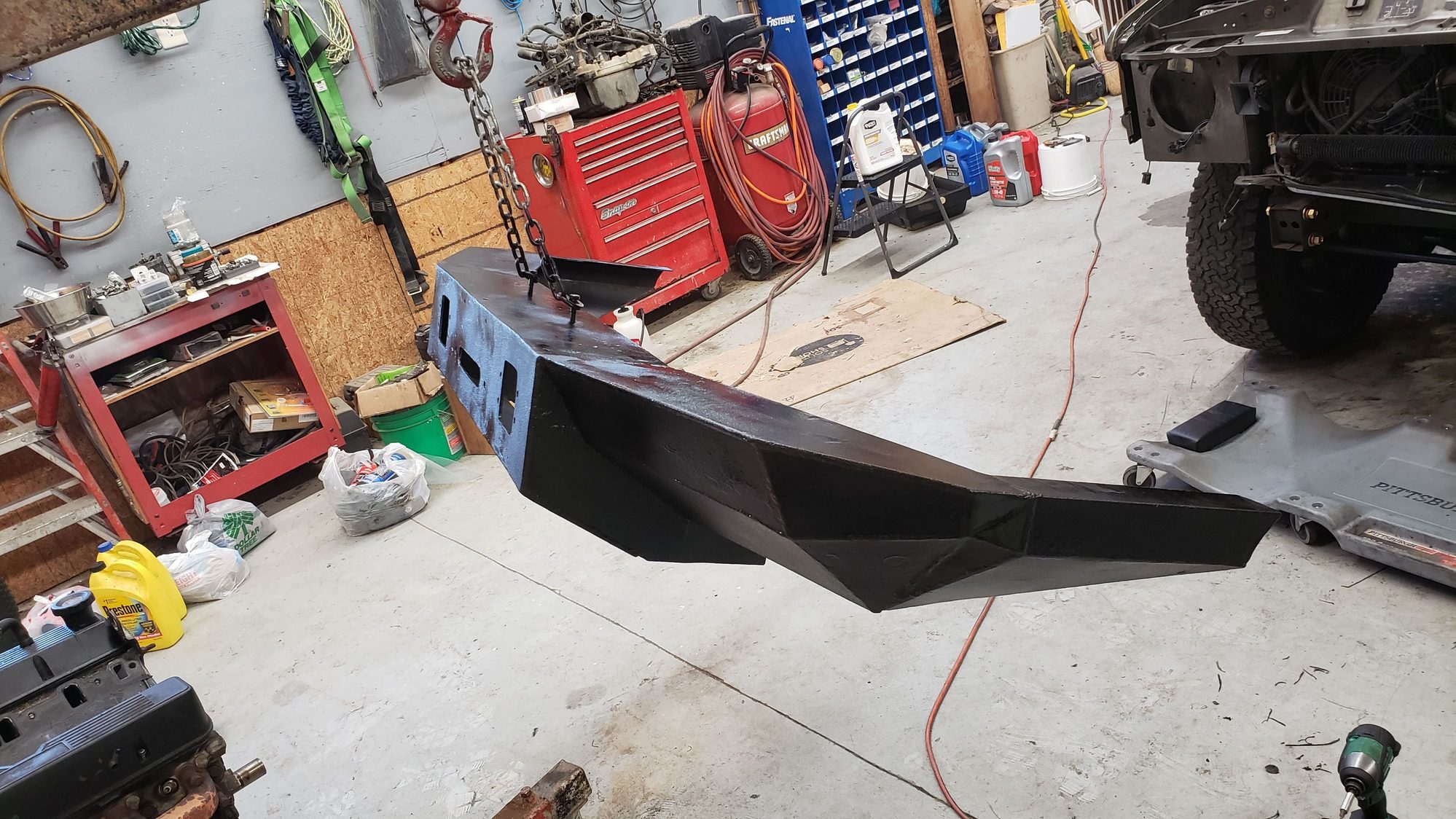 Working on front bumper, 90% complete and getting coated.